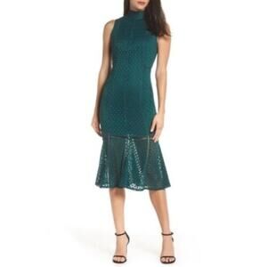 NWT Ali & Jay All the Way Up Forest Green Lace Midi Dress Size  Small